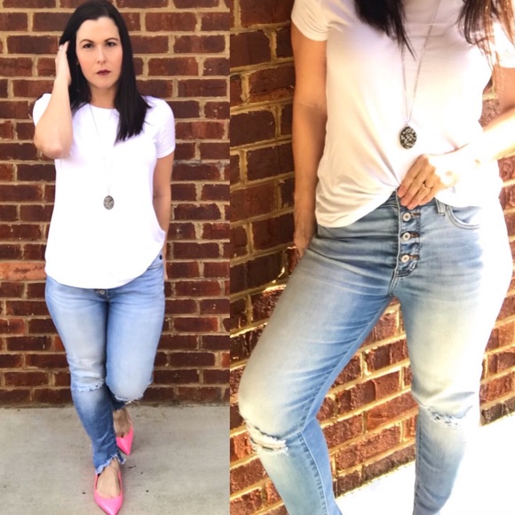 Kancan KC9154M Light Wash Distressed Skinny Jeans - Picture 4 of 8